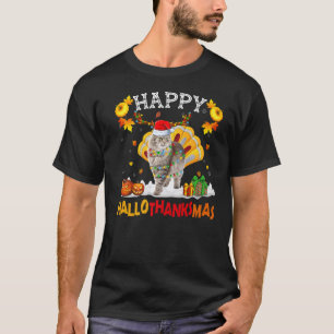 Perzische Kat Halloween Thanksgiving Christmas Hal T-shirt