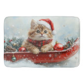 Perzische kat in slee laat het sneeuwen Kerstmis Badmat (Voorkant)