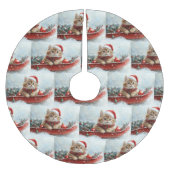 Perzische kat in slee laat het sneeuwen Kerstmis Kerstboom Rok (Voorkant)