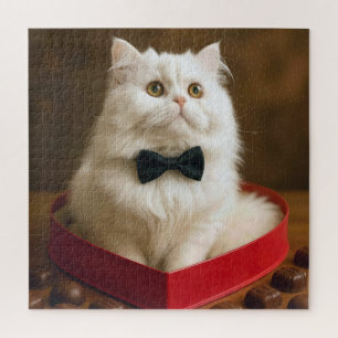 Perzische kat in Valentijns snoepdoos Legpuzzel