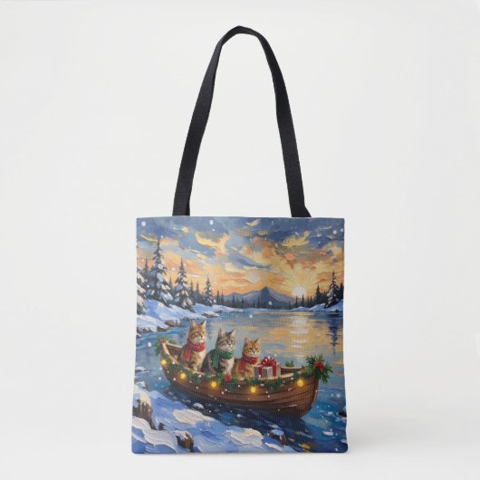 Perzische Kat Kerstboot Vakantie Draagtas (Voorkant)