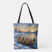 Perzische Kat Kerstboot Vakantie Draagtas (Achterkant)