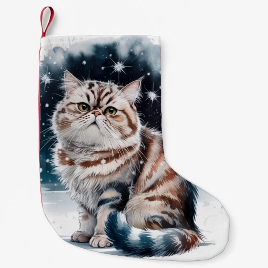 Perzische Kat Kerstmis Stocking Kleine Kerstsok (Voorkant)