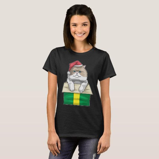 Perzische kat Kerstmuts T-shirt (Voorkant volledig)