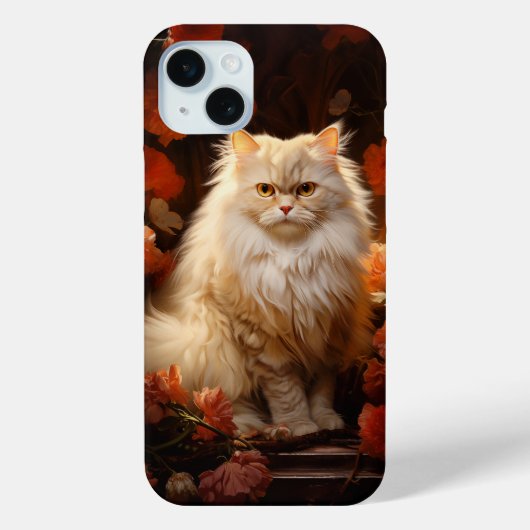 Perzische kat met bloemen Case-Mate iPhone case (Achterkant)