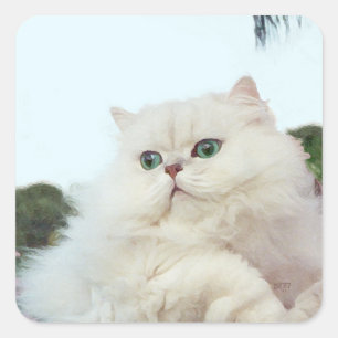Perzische kat met jade ogen vierkante sticker