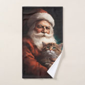 Perzische Kat Met Sinterklaas Feestelijke Kerstmis Bad Handdoek (Handdoek)