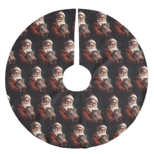 Perzische Kat Met Sinterklaas Feestelijke Kerstmis Kerstboom Rok (Voorkant)