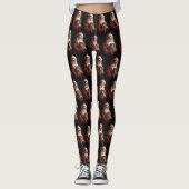Perzische Kat Met Sinterklaas Feestelijke Kerstmis Leggings (Voorkant)
