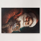 Perzische Kat Met Sinterklaas Feestelijke Kerstmis Legpuzzel (Horizontaal)