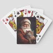 Perzische Kat Met Sinterklaas Feestelijke Kerstmis Pokerkaarten (Achterkant)