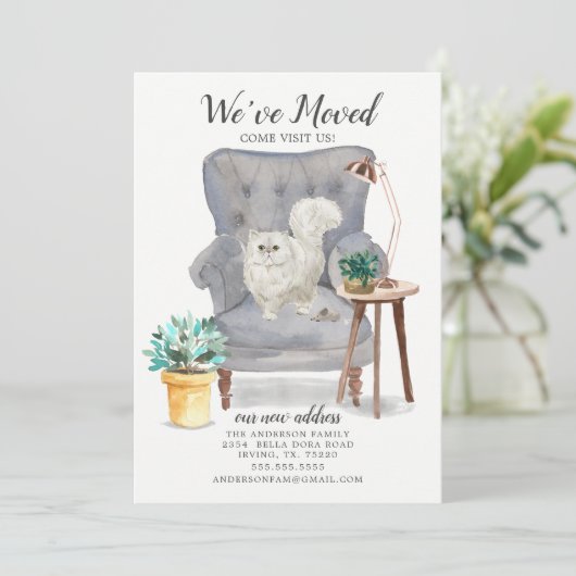 Perzische kat Moving Announge Aankondiging (Staand voorkant)