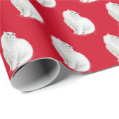 Perzische kat op rood cadeaupapier (Rol Hoek)