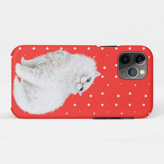 Perzische kat op rood Case-Mate iPhone case (Achterkant (horizontaal))