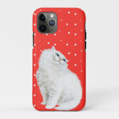 Perzische kat op rood Case-Mate iPhone case (Achterkant)