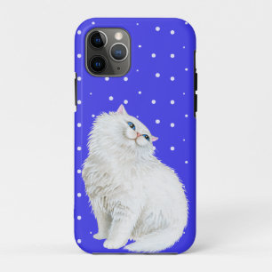 Perzische kat op witte stippen iPhone 11 pro hoesje