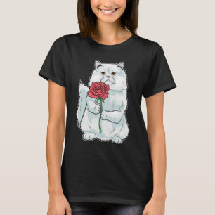 Perzische kat Roos Flower T-shirt