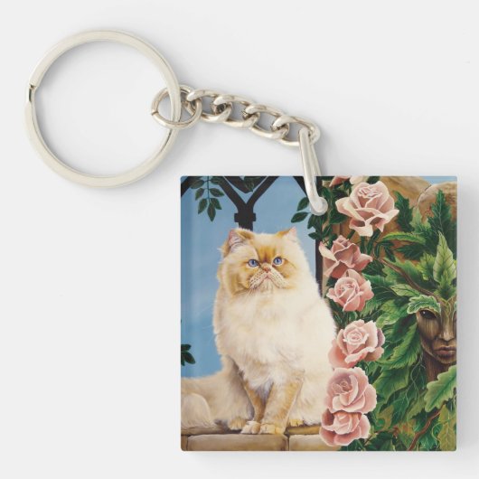 Perzische kat Rozen Dryad Sleutelhanger (Voorkant)