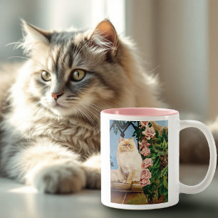 Perzische kat Rozen Dryad Tweekleurige Koffiemok