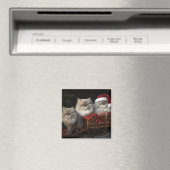Perzische Kat Sneeuw Slede Kerst Decoratie Magneet (Insitu (Vaatwasser))