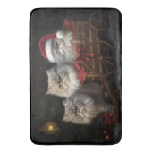 Perzische Kat Snowy Sleigh Kerstmisdecor Badmat (Voorkant Verticaal)