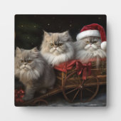 Perzische Kat Snowy Sleigh Kerstmisdecor Fotoplaat (Voorkant)