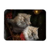 Perzische Kat Snowy Sleigh Kerstmisdecor Magneet (Horizontaal)