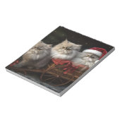 Perzische Kat Snowy Sleigh Kerstmisdecor Notitieblok (Gedraaid)