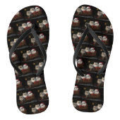 Perzische Kat Snowy Sleigh Kerstmisdecor Teenslippers (Voetbed)