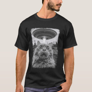 Perzische kat UFO buitenaardse selfie T-shirt