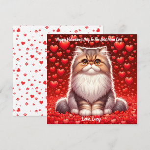Perzische Kat Valentijn Spinzen Feestdagenkaart