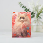 Perzische kat Valentijnsdag Briefkaart (Staand voorkant)