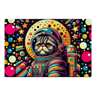 PERZISCHE KAT VERLOREN IN DE RUIMTE 8 PERFECT POSTER