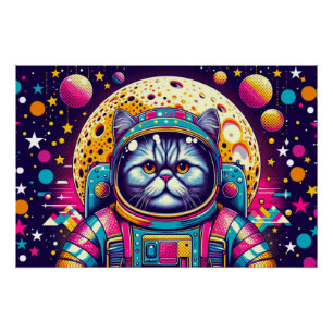 PERZISCHE KAT VERLOREN IN DE RUIMTE PERFECT POSTER