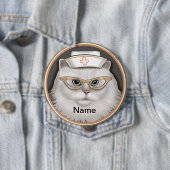Perzische kat verpleegster ronde button 4,0 cm (In situ)