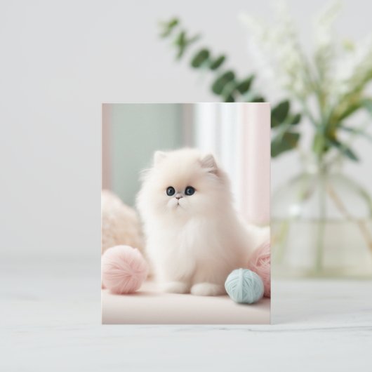 Perzische kat's zachte pasteldroom briefkaart (Staand voorkant)