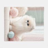 Perzische kat's zachte pasteldroom fleece deken (Voorkant (Horizontaal))