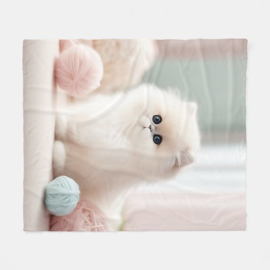 Perzische kat's zachte pasteldroom fleece deken (Voorkant (Horizontaal))