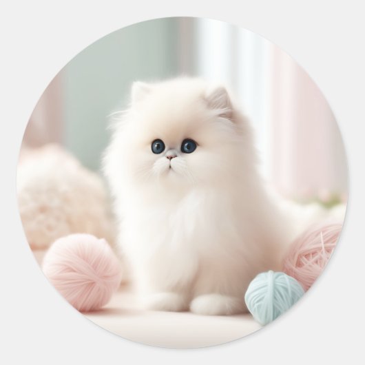 Perzische kat's zachte pasteldroom ronde sticker (Voorkant)
