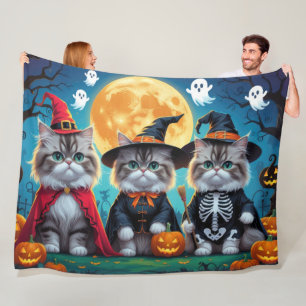 Perzische katten pompoen Halloween grappig Fleece Deken