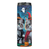 Perzische katten pompoen Halloween grappig Thermosbeker (Achterkant)
