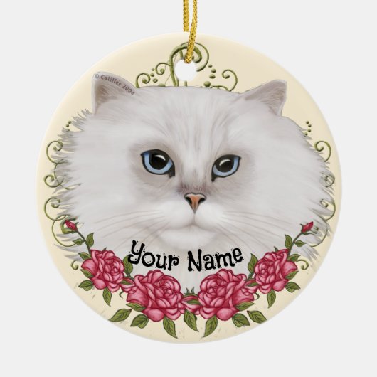 Perzische katten Rozen Keramisch Ornament (Voorkant)