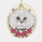 Perzische katten Rozen Keramisch Ornament (Links)