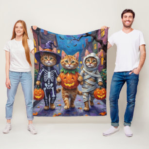 Perzische katten truc-of-behandelen Halloween kost Fleece Deken