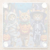 Perzische katten truc-of-behandelen Halloween kost Glazen Onderzetter (Achterkant)