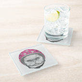 Perzische kattenrijder glazen onderzetter (Schuin)