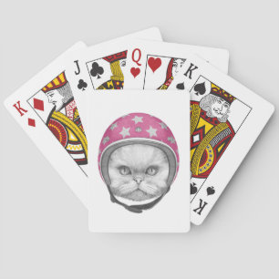 Perzische kattenrijder pokerkaarten