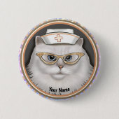 Perzische kattenzuster-pen ronde button 5,7 cm (Voorkant)