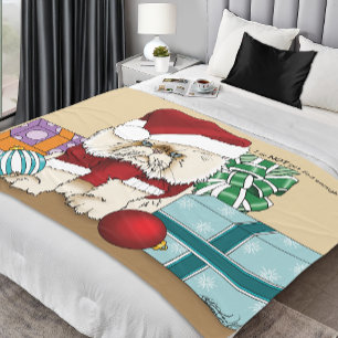 Perzische kerstkat fleece deken