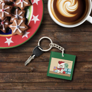 Perzische kerstkat sleutelhanger